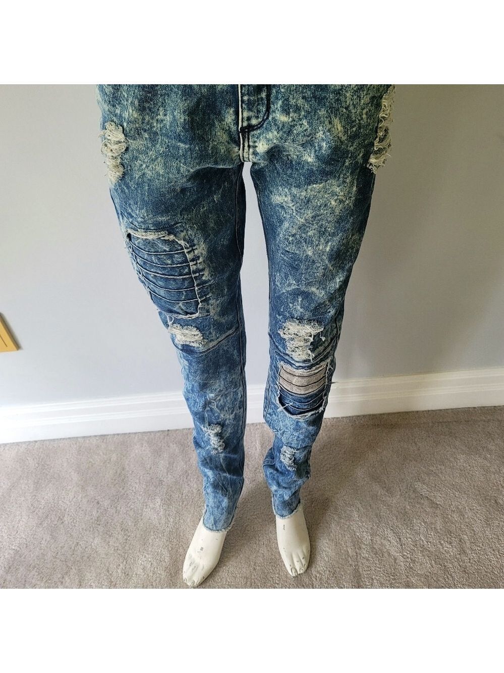 Power of Diesel Denim Destroyed Slim Skinny-Fit Jeans Size 28 - Picture 4 of 12